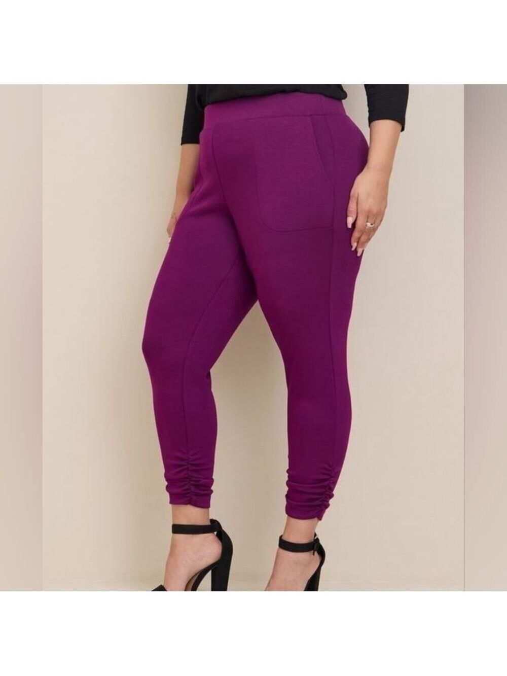 4R - Torrid | Crop Pull-On Skinny Studio Cupro High-Rise Side Cinch Pant (4X)